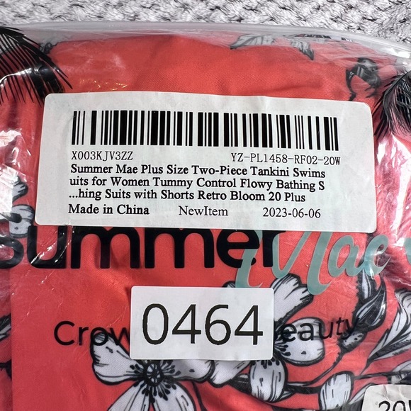 Summer Mae Women's Coral Floral Tankini Two Piece Swimsuit Set Size 20W NWT - Picture 15 of 15
